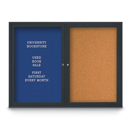 United Visual Products Corkboard, Pumice/Black, 24" x 36" UV430H-BLACK-PUMICE